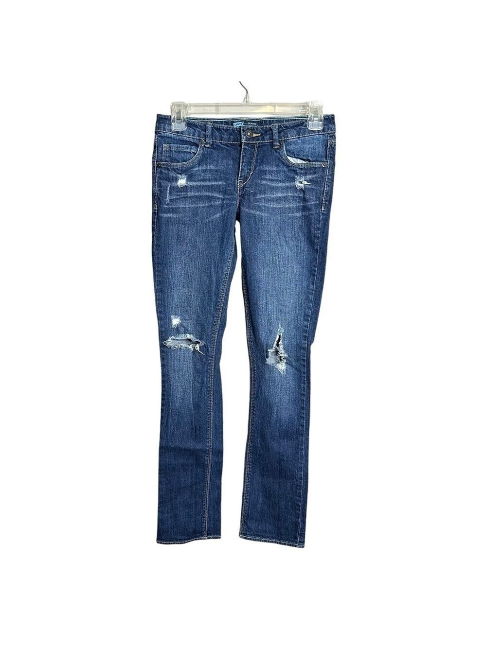 Levi’s Skinny Blue Denim Distressed Jeans Girls Size 14‎ Reg